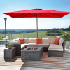 6.5FT √ó 10FT Patio Umbrella Outdoor Red Uv Protection