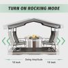 4-Seat Outdoor Glider Benches with Canopy, Retro Metal Glider Chair with Aluminum Frame, Patio Swing Chair for Outside,Garden,Lawn