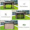 10' X 12' Hardtop Gazebo, Aluminum Metal Gazebo with Galvanized Steel Double Roof Canopy, Curtain and Netting, Permanent Gazebo Pavilion for Party, We