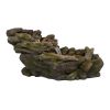 41x20x20" Large Brown Rock Wood-Look Fountain with Moss, Indoor & Outdoor Polyresin Water Feature for Garden & Backyard