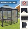Outdoor Aluminum Hardtop Gazebo  with Netting;  10' x 10'