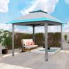 10' x 10' Outdoor Pop-up Canopy With 4 Sidewalls Blue&White
