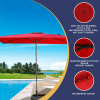 6.5FT √ó 10FT Patio Umbrella Outdoor Red Uv Protection