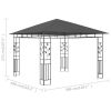 Gazebo with Mosquito Net 9.8'x9.8'x9' Anthracite 0.6 oz/ft¬≤