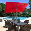 6.5FT √ó 10FT Patio Umbrella Outdoor Red Uv Protection