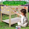 Raised Garden Bed Planter Box with Legs & Storage Shelf Wooden Elevated Vegetable Growing Bed for Flower/Herb/Backyard/Patio/Balcony 48.5x30x24.4in(co