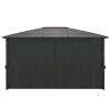 Gazebo with Curtain Aluminum 13.1'x9.8'x8.5' Black