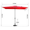 6.5FT √ó 10FT Patio Umbrella Outdoor Red Uv Protection