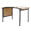 12 x 9 Ft Outdoor Pergola Patio Gazebo,Retractable Shade Canopy,Steel Frame Grape Gazebo,Sunshelter Pergola for Gardens,Terraces,Backyard