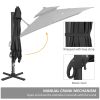 10FT Cantilever Patio Umbrella with Solar LED Lights, Double Top Square Outdoor Offset Umbrella with 360¬∞ Rotation, 4-Position Tilt, Crank & Cross Ba