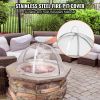 VEVOR Firepit Spark Screen Lid, 40" Diameter, Outdoor Firepit Ring Cover Round Accessories, Fire Pit Metal Cover, Easy-Opening Stainless Steel Fire Ri