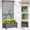 Wood Planter with Trellis for Vine Climbing