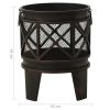 Rustic Fire Pit with Poker 16.5"21.3" Steel