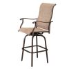 2pcs Wrought Iron Swivel Bar Chair Patio Swivel Bar Stools Brown (ONLY chair)