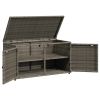 Patio Storage Cabinet Gray 43.3"x21.7"x23.8" Poly Rattan