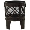 Rustic Fire Pit with Poker 16.5"21.3" Steel