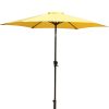 8.8 feet Outdoor Aluminum Patio Umbrella, Patio Umbrella, Market Umbrella with 42 Pound Square Resin Umbrella Base, Push Button Tilt and Crank lift, Y