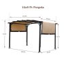 12 x 9 Ft Outdoor Pergola Patio Gazebo,Retractable Shade Canopy,Steel Frame Grape Gazebo,Sunshelter Pergola for Gardens,Terraces,Backyard