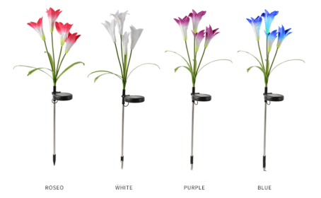 Outdoor Solar Floor Outlet Lighting (Option: Solar Lily Pink-1 Pack Cowhide Box)