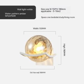 Simple Bedroom Bedside European Wall Lamp (Option: White Water Pattern Amber-12W Tricolor Light)
